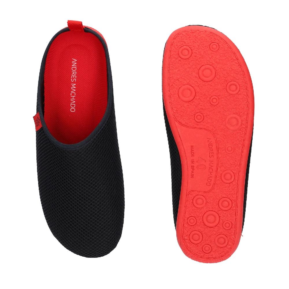 Andres machado Zapatillas Unisex de estar por casa de Verano en Rejilla Negro Tienda
