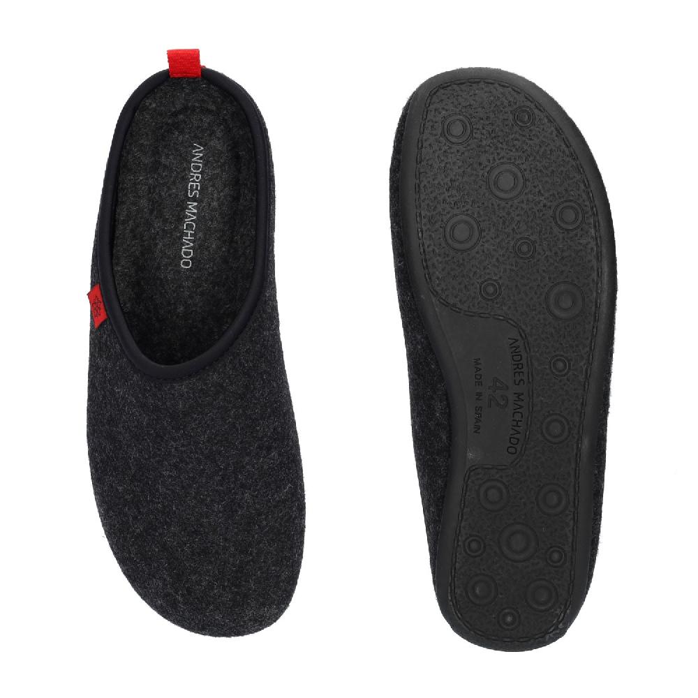 Andres machado Zapatillas Unisex en Tejido Fieltro Negro Rebajas online