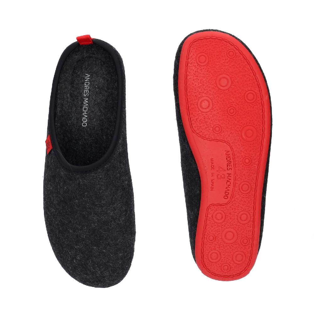 Andres machado Zapatillas Unisex en Tejido Fieltro Negro Envío gratis