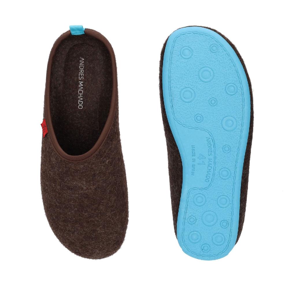 Andres machado Zapatillas Unisex en Tejido Fieltro Marron Envío gratis