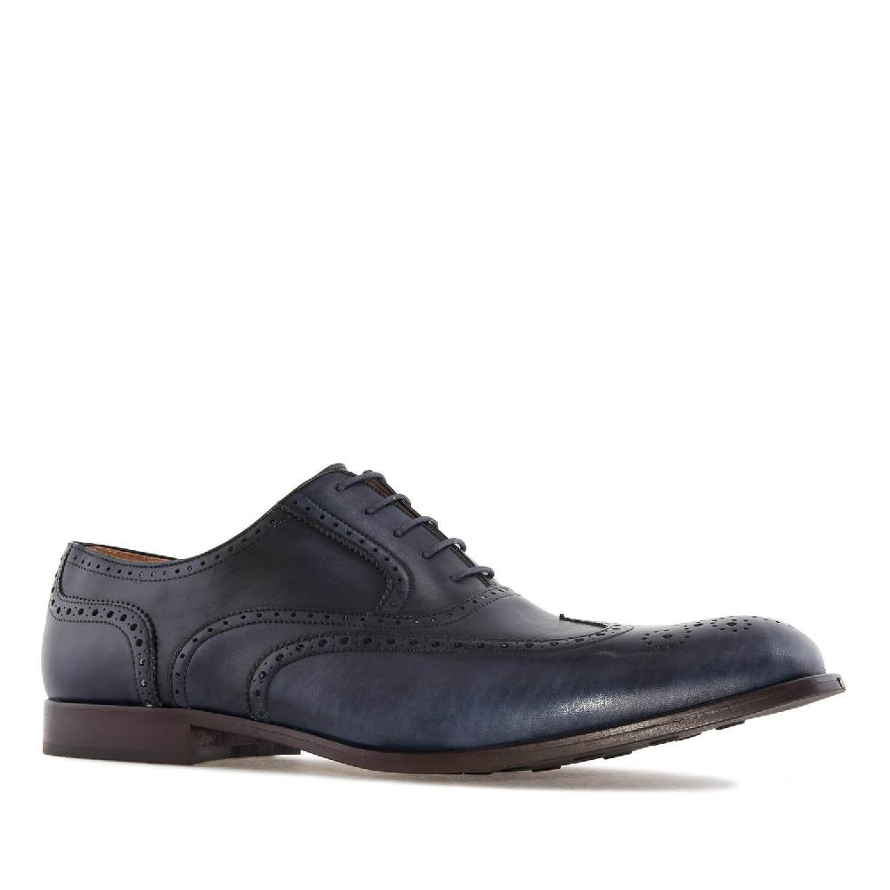 Andres machado Zapato de Caballero estilo Oxford en Piel Azul Descuento por venta flash