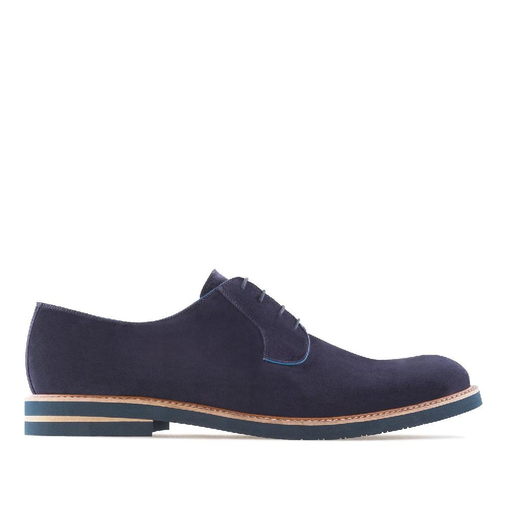 Andres machado Zapatos Blucher Serraje Azul Rebajas de fin de temporada