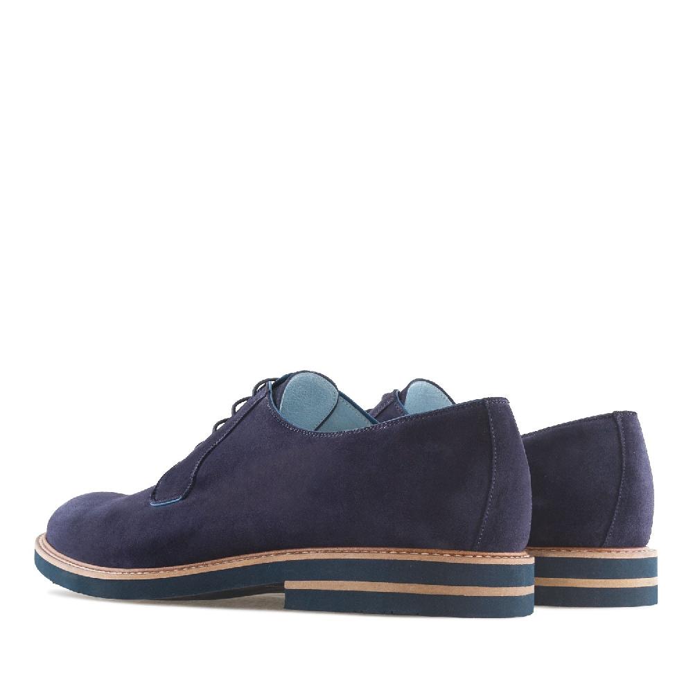 Andres machado Zapatos Blucher Serraje Azul Rebajas de fin de temporada
