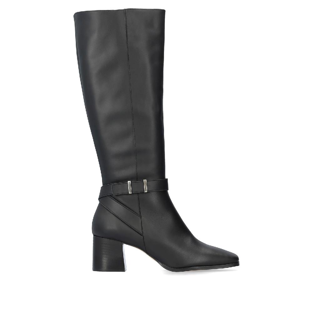 Andres machado Bota Alta en Piel de Color Negro Rebajas online