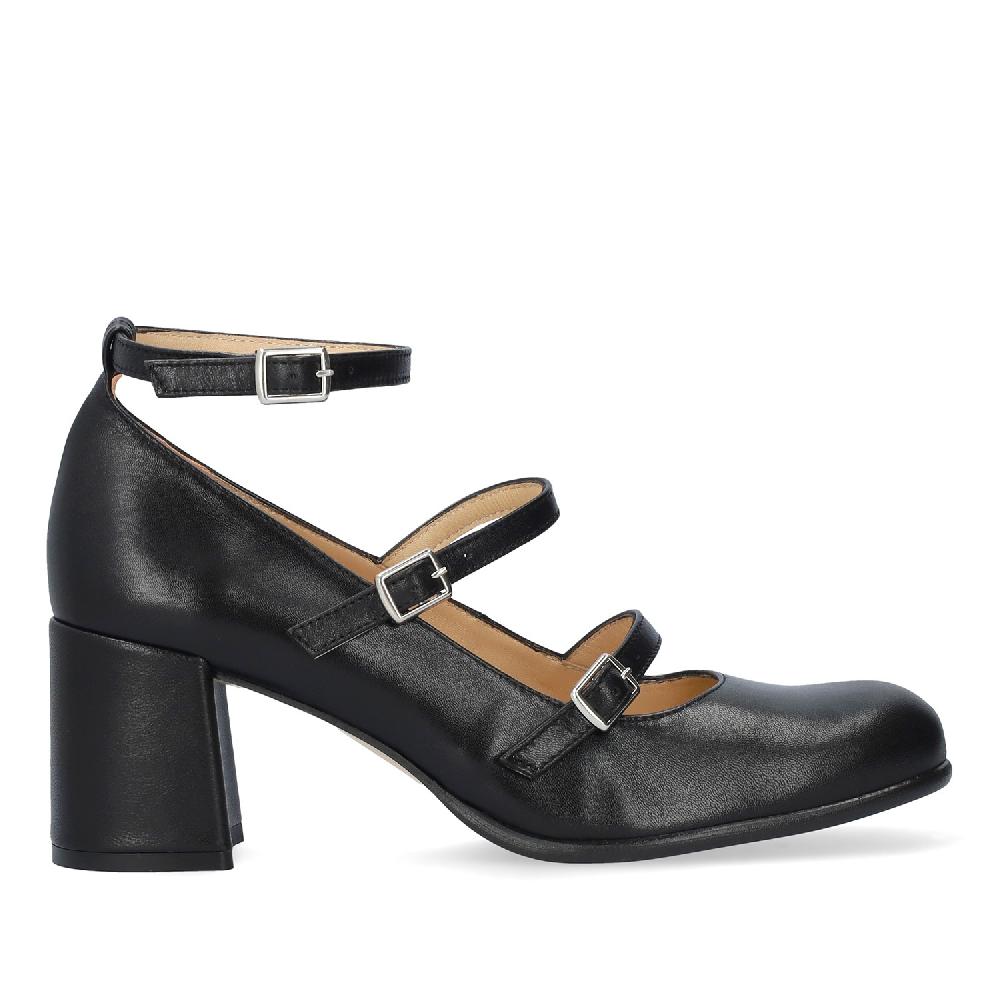 Andres machado Zapato Mary Jane con Tacón en Piel Negro Envío gratis