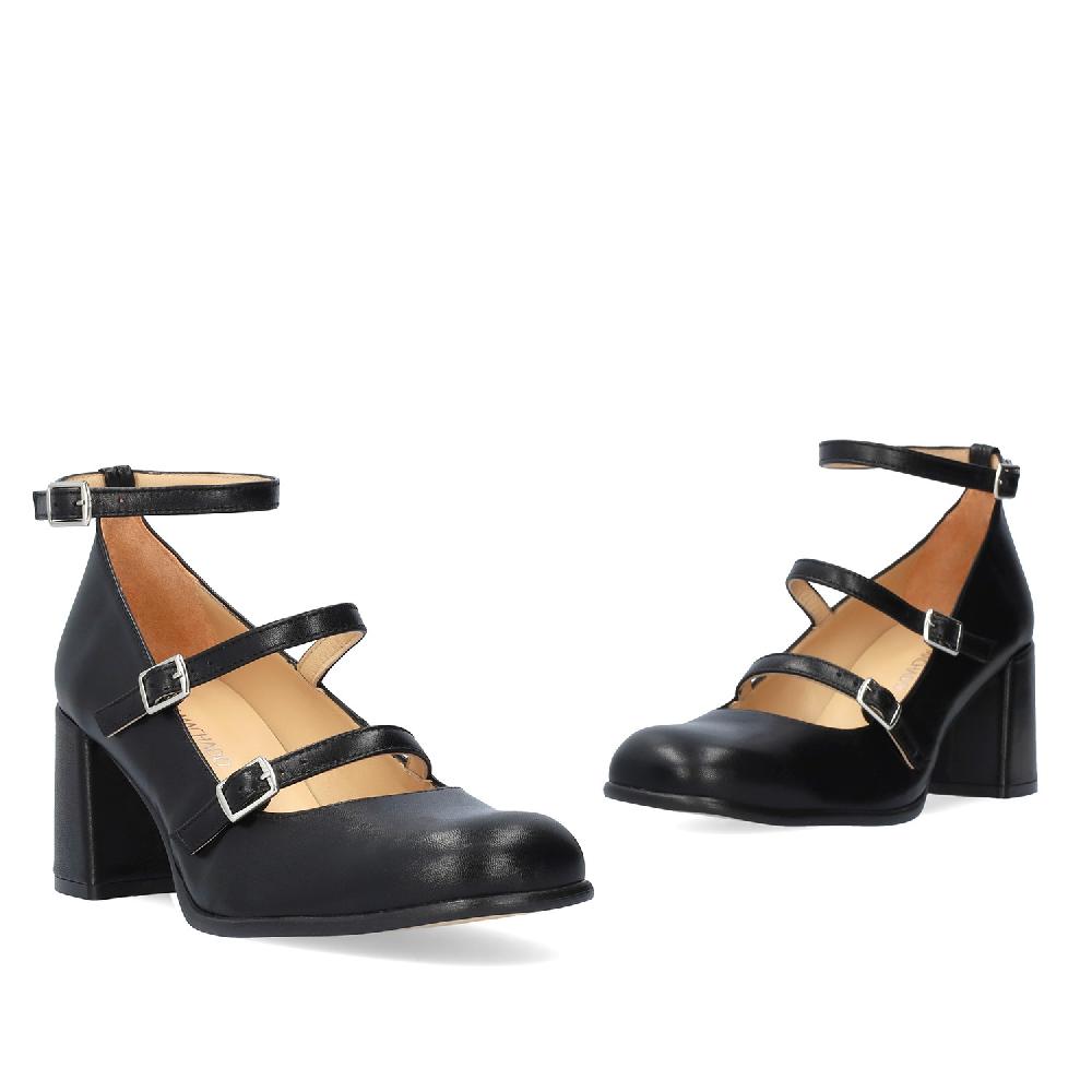 Andres machado Zapato Mary Jane con Tacón en Piel Negro Envío gratis
