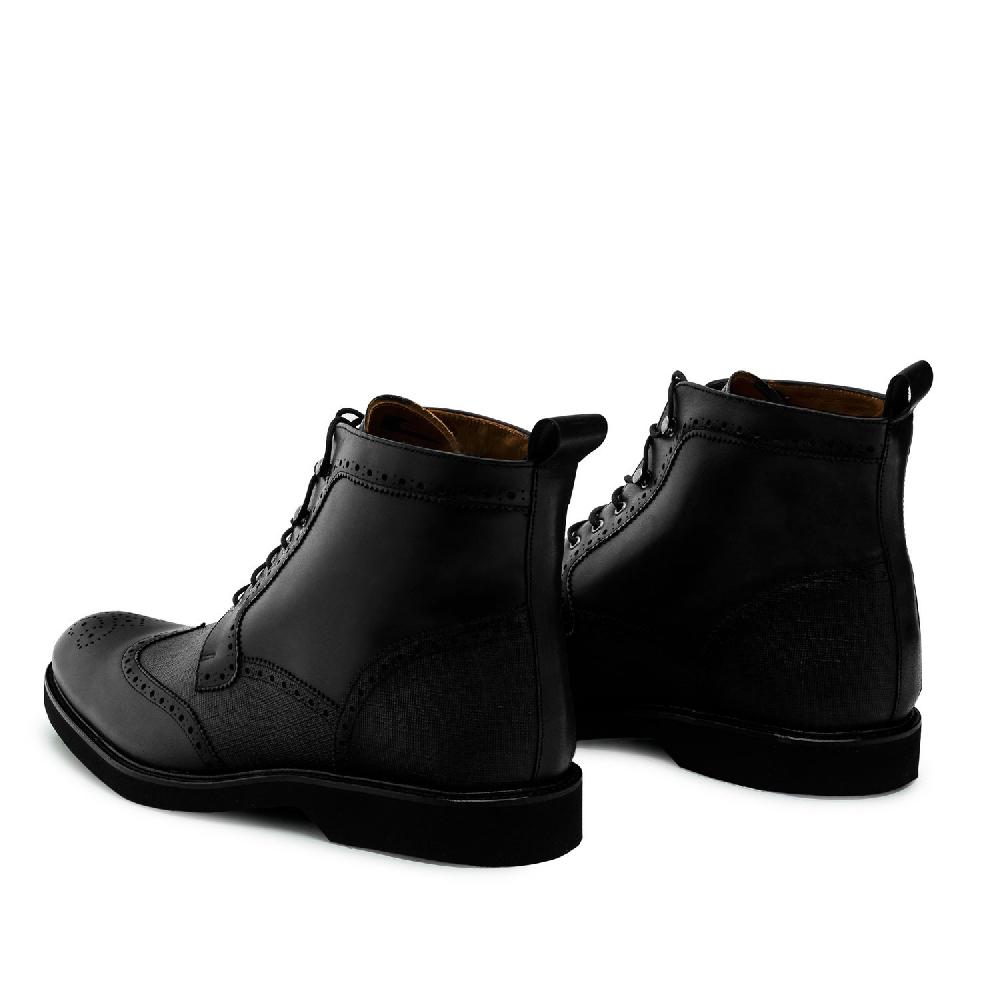 Andres machado Botín en piel de color Negro Oferta especial de fábrica