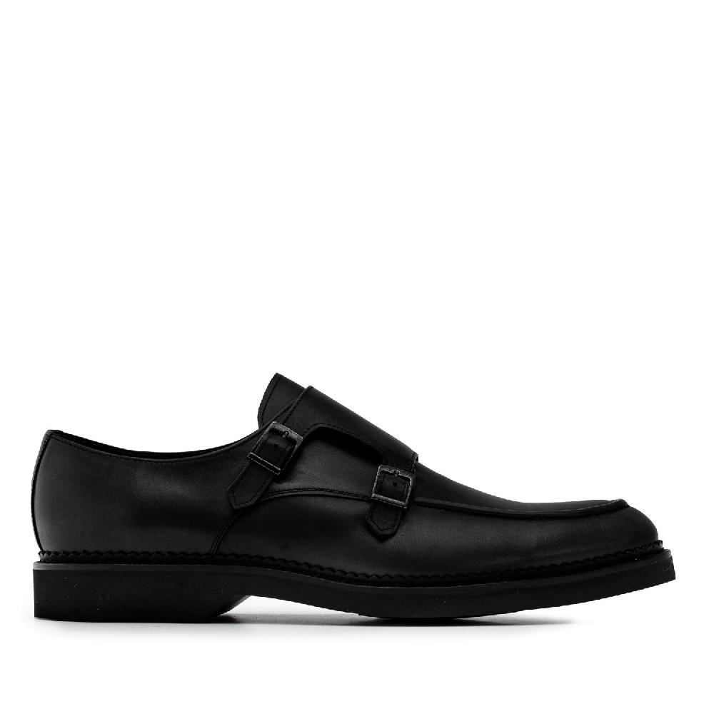 Andres machado Zapato Monkstrap en Piel Color Negro Solo queda un día