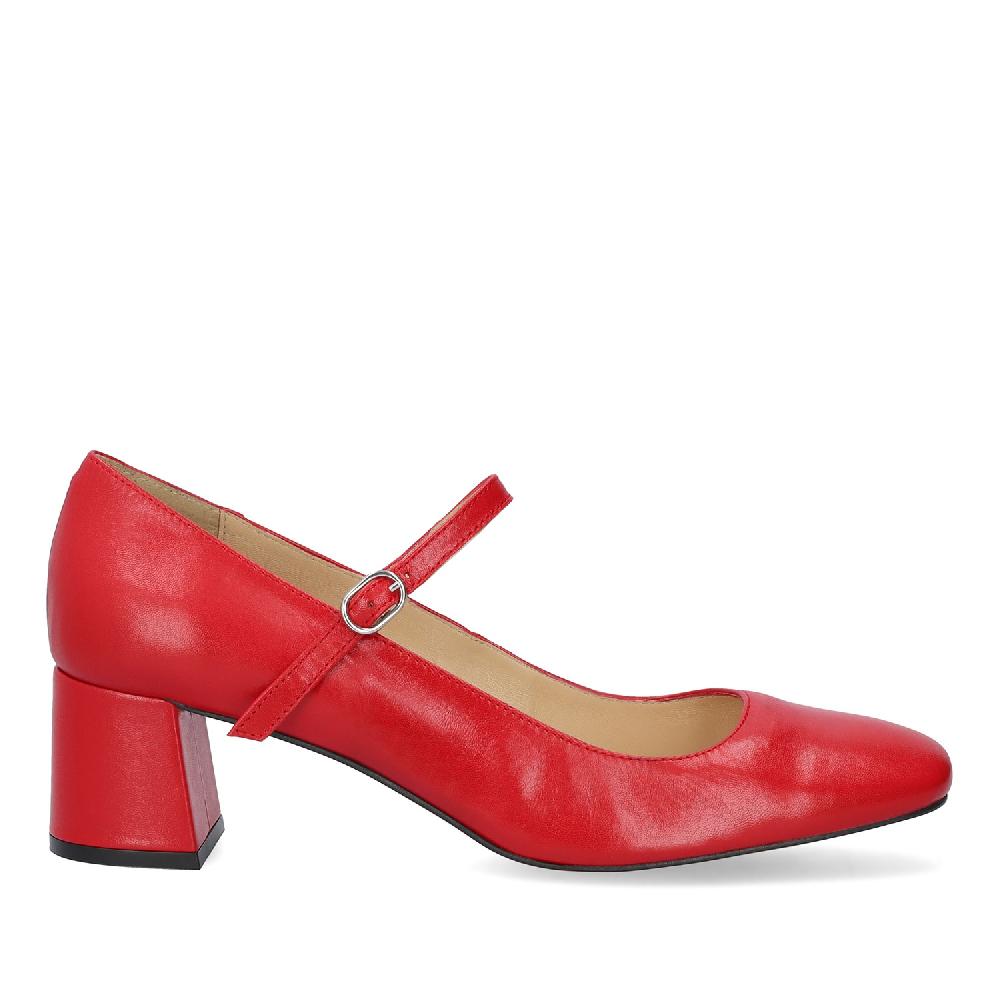 Andres machado Zapato tacón en piel color Rojo Grandes ahorros