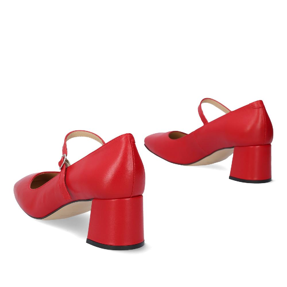 Andres machado Zapato tacón en piel color Rojo Grandes ahorros