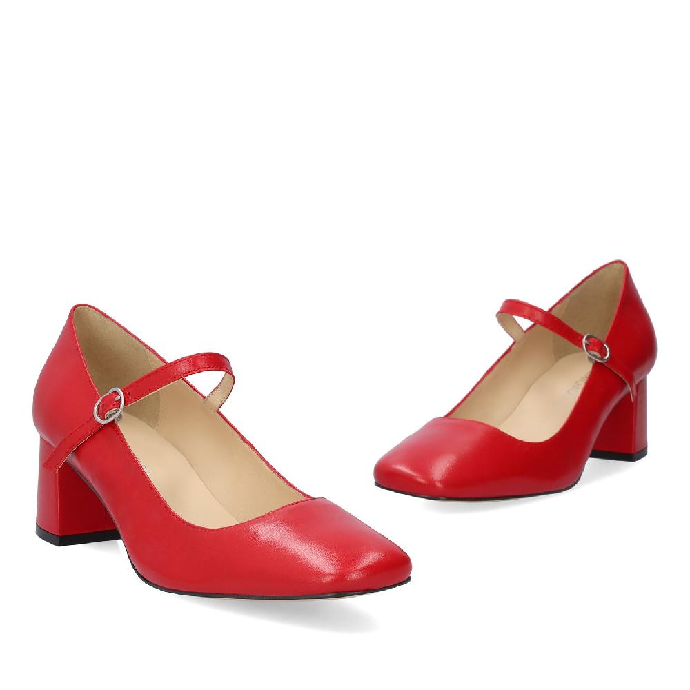 Andres machado Zapato tacón en piel color Rojo Grandes ahorros