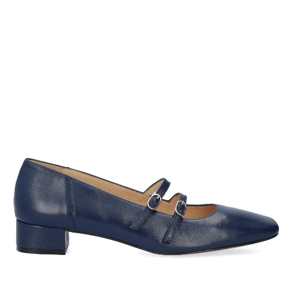 Andres machado Zapato tacón en piel de color Marine Rebajas de fin de temporada