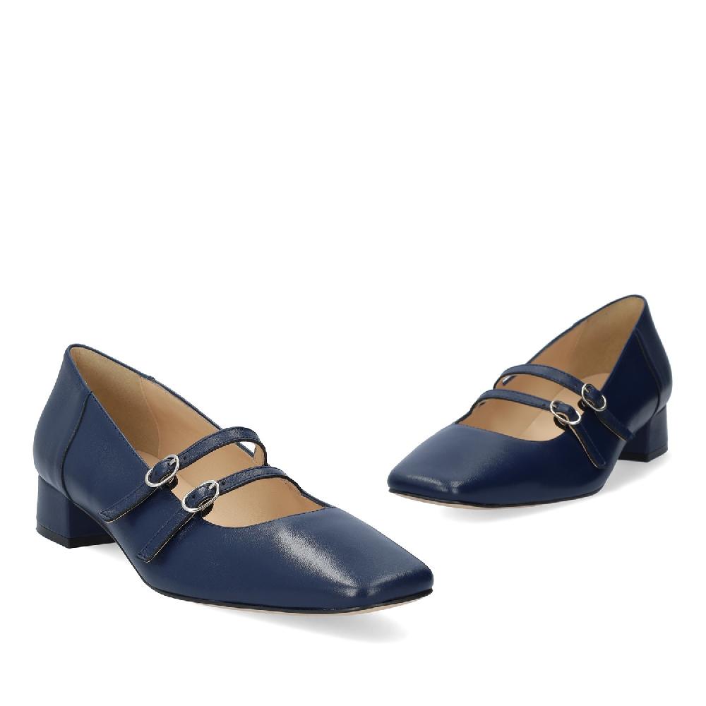 Andres machado Zapato tacón en piel de color Marine Rebajas de fin de temporada