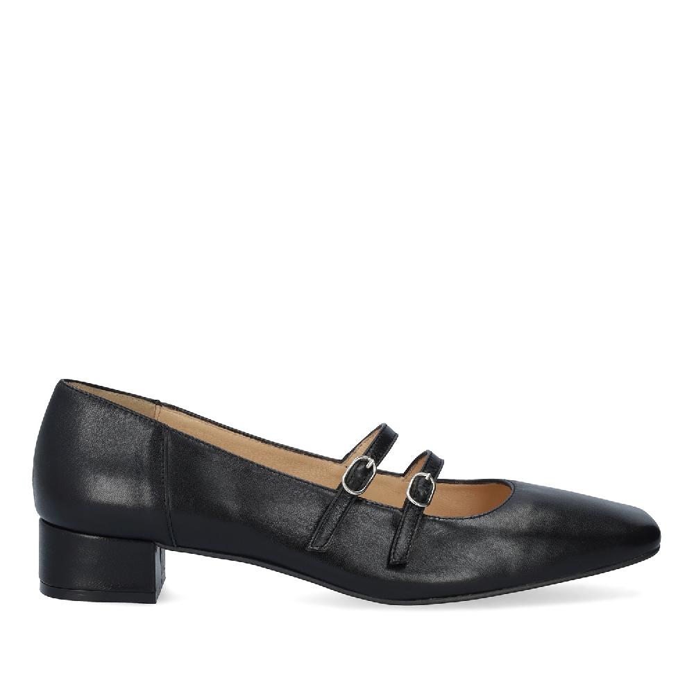 Andres machado Zapato tacón en piel de color Negro Precio ultrabajo