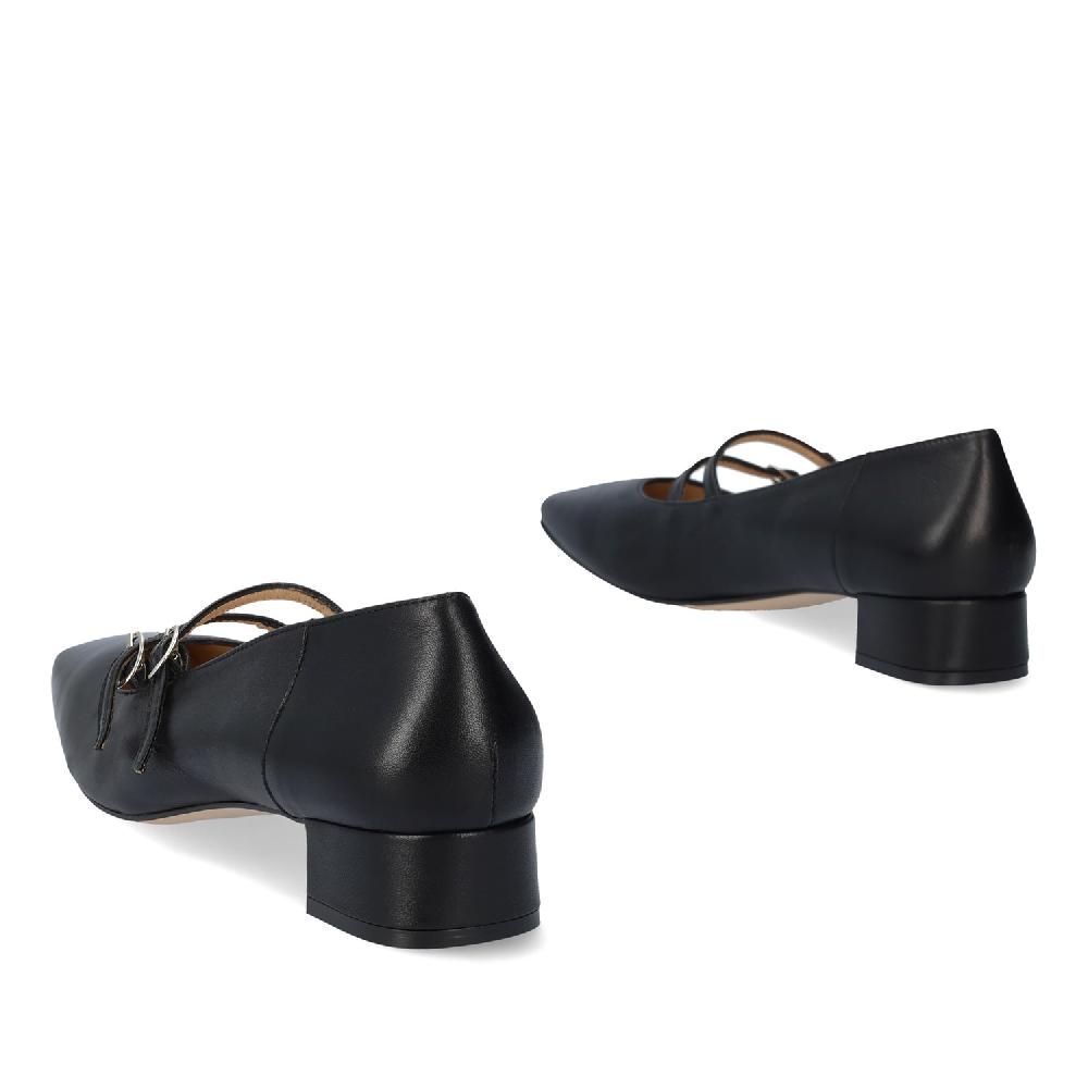 Andres machado Zapato tacón en piel de color Negro Precio ultrabajo
