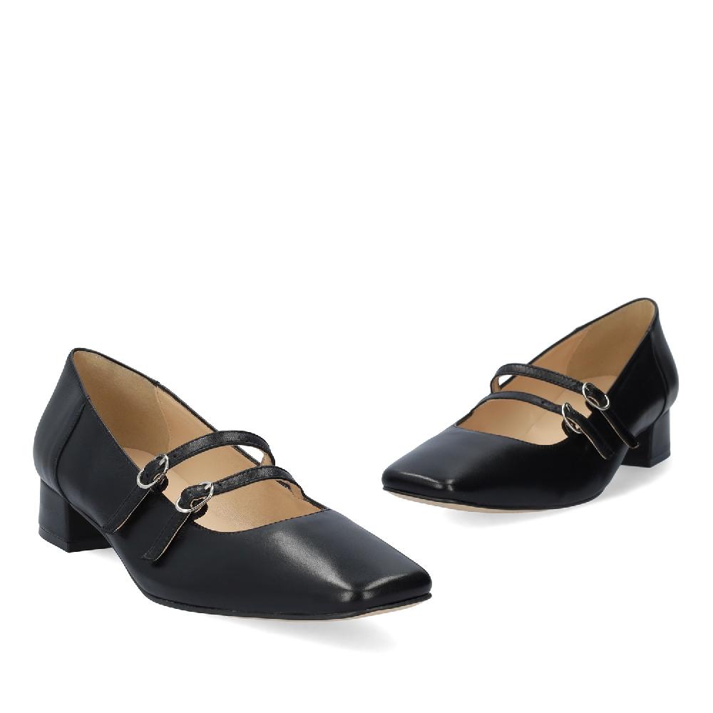 Andres machado Zapato tacón en piel de color Negro Precio ultrabajo