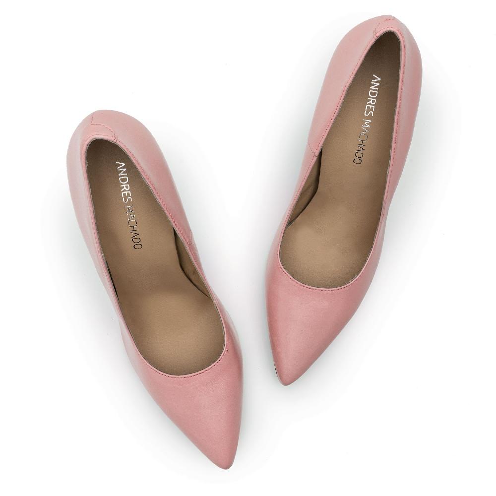 Andres machado Zapato Tacón de Piel Napa Rosa Ventas relámpago