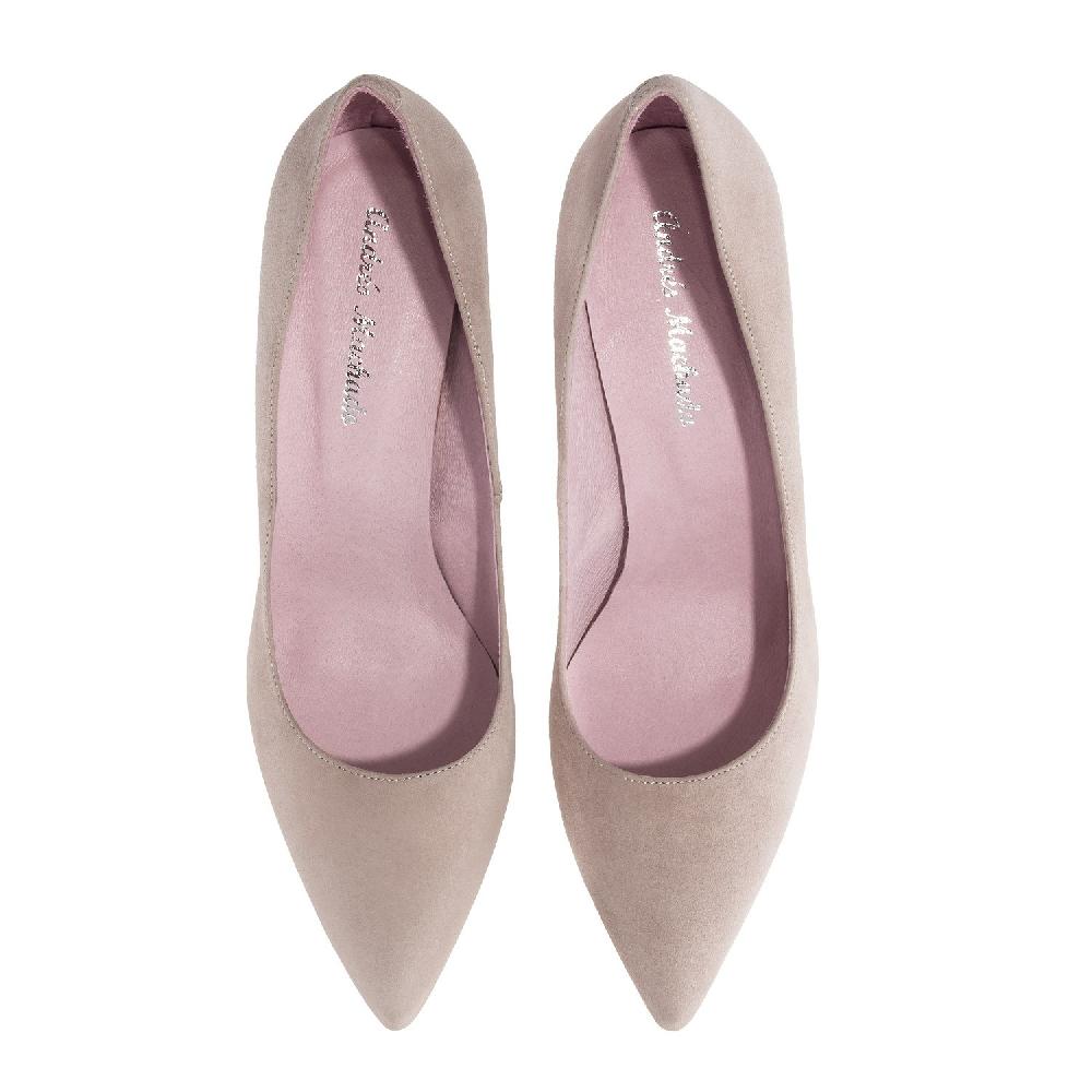 Andres machado Zapato Tacón de Ante Taupe Tienda