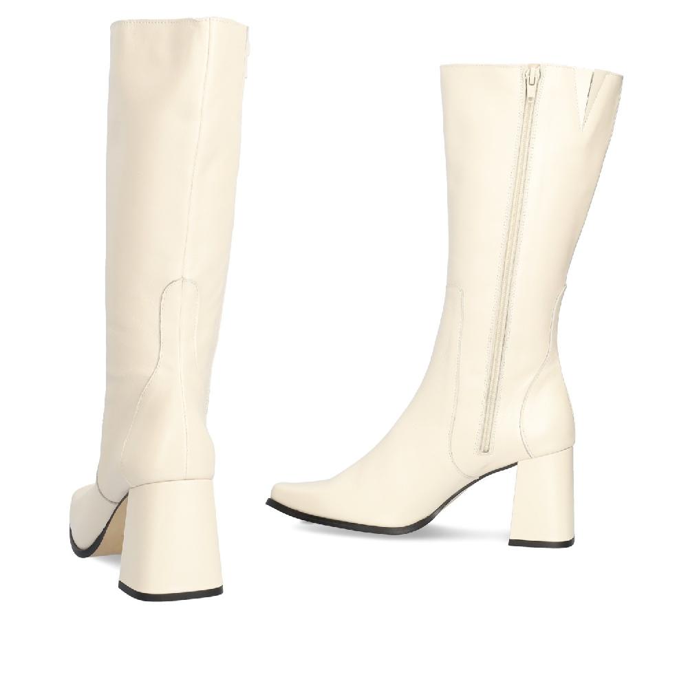 Andres machado Bota alta en piel de color hielo Rebajas top