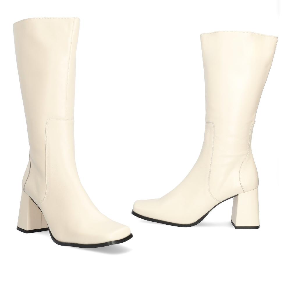 Andres machado Bota alta en piel de color hielo Rebajas top
