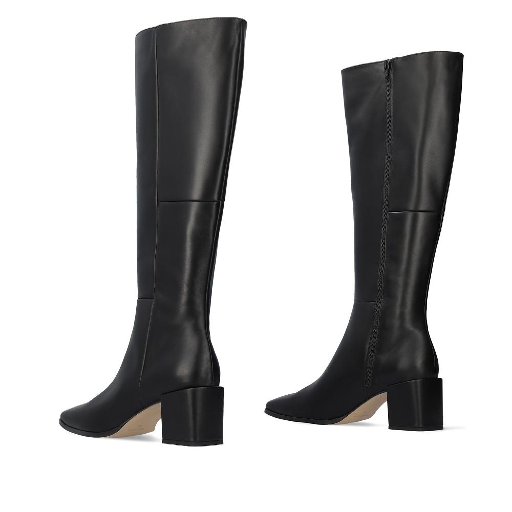 Andres machado Bota alta en piel de color Negro COMPRAR AHORA