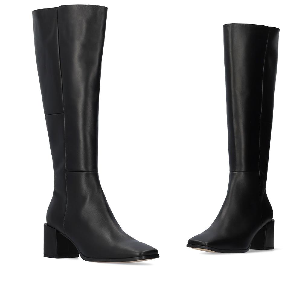 Andres machado Bota alta en piel de color Negro COMPRAR AHORA