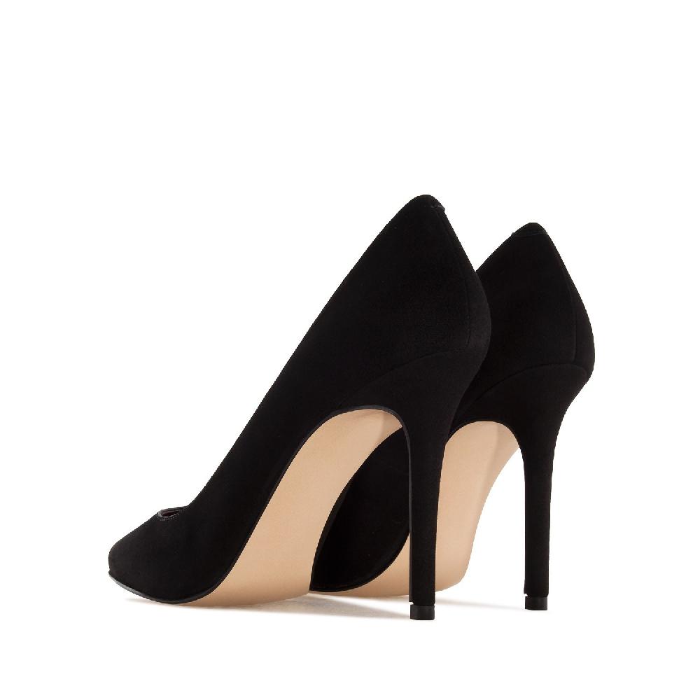 Andres machado Zapato Tacón de Ante Negro Oferta especial de fábrica