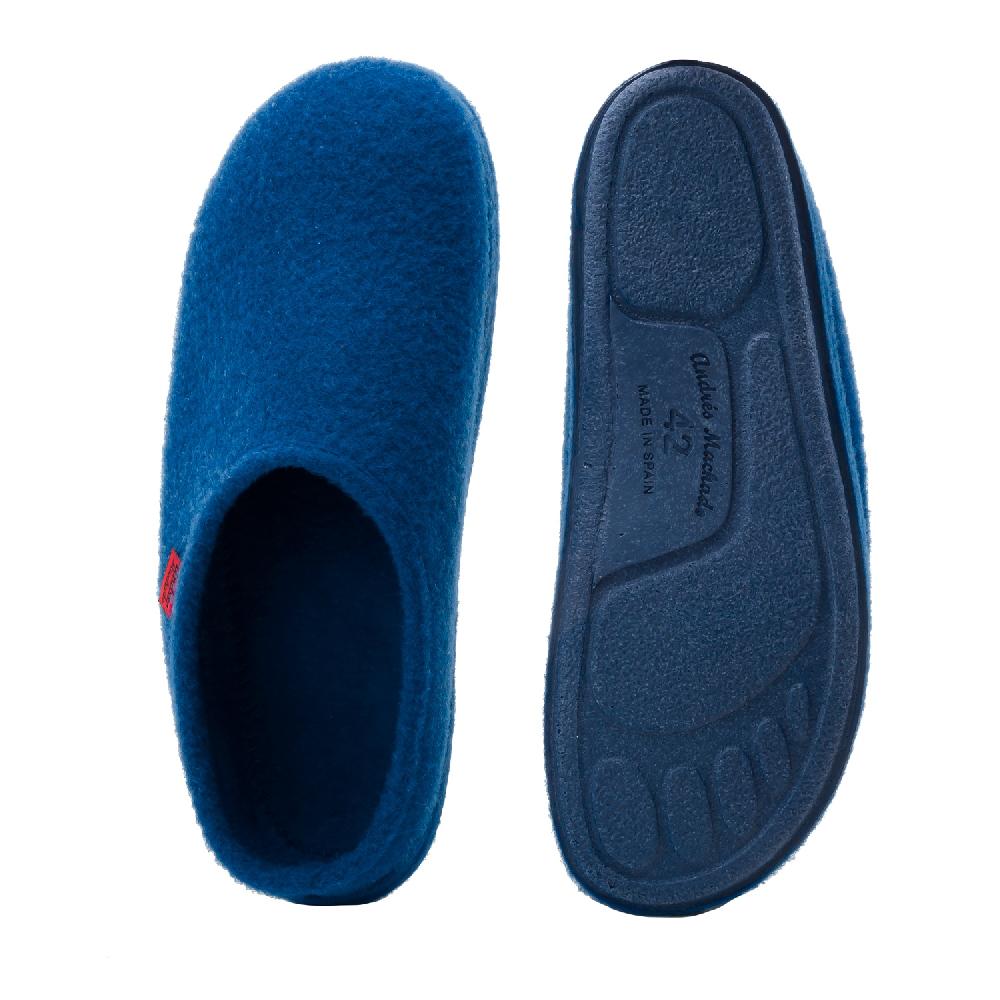 Andres machado Zapatillas Unisex en Tejido Fieltro Azul ÚLTIMAS EDICIONES