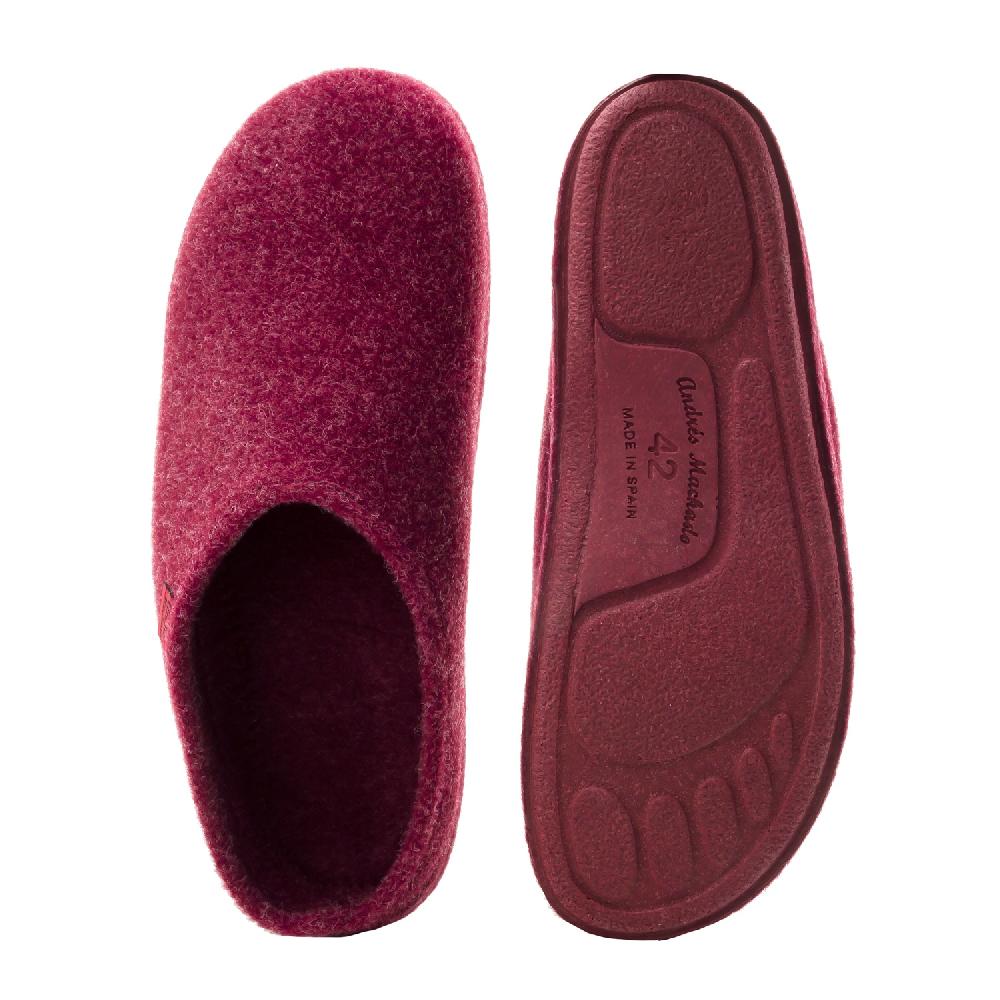 Andres machado Zapatillas Unisex en Tejido Fieltro Burdeos Último día