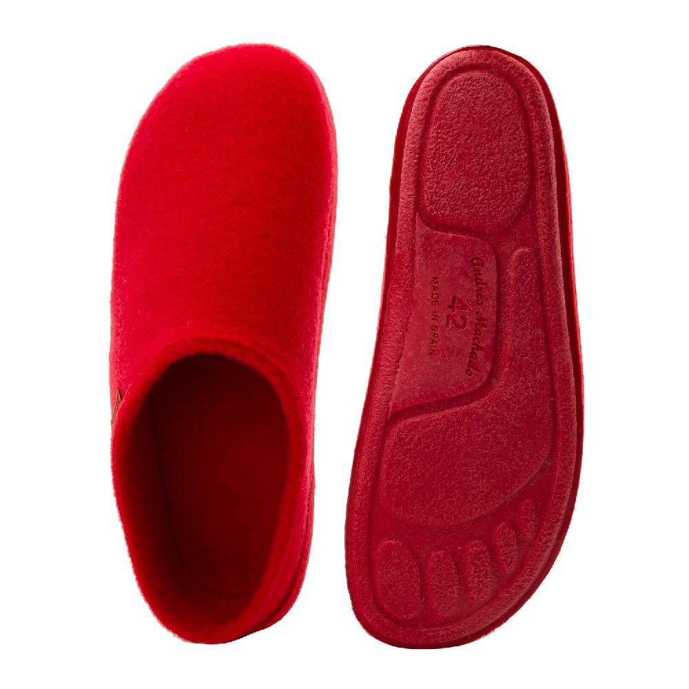 Andres machado Zapatillas Unisex en Tejido Fieltro Rojo Envío internacional gratuito
