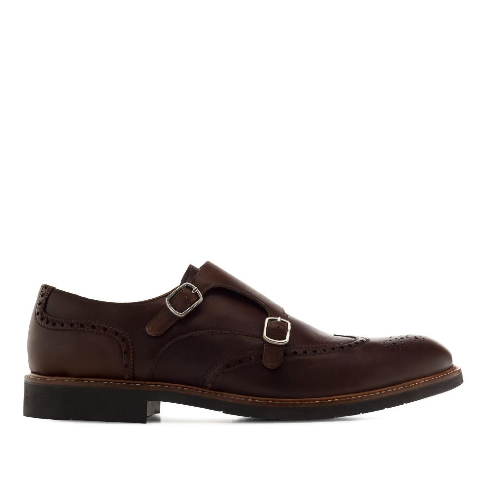 Andres machado Zapato Monk piel Marron Limitado a 3 días