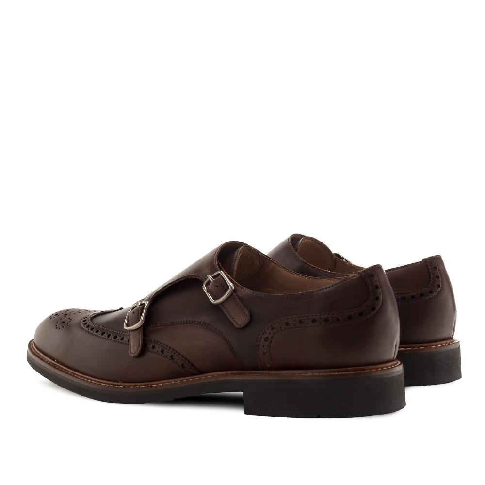 Andres machado Zapato Monk piel Marron Limitado a 3 días