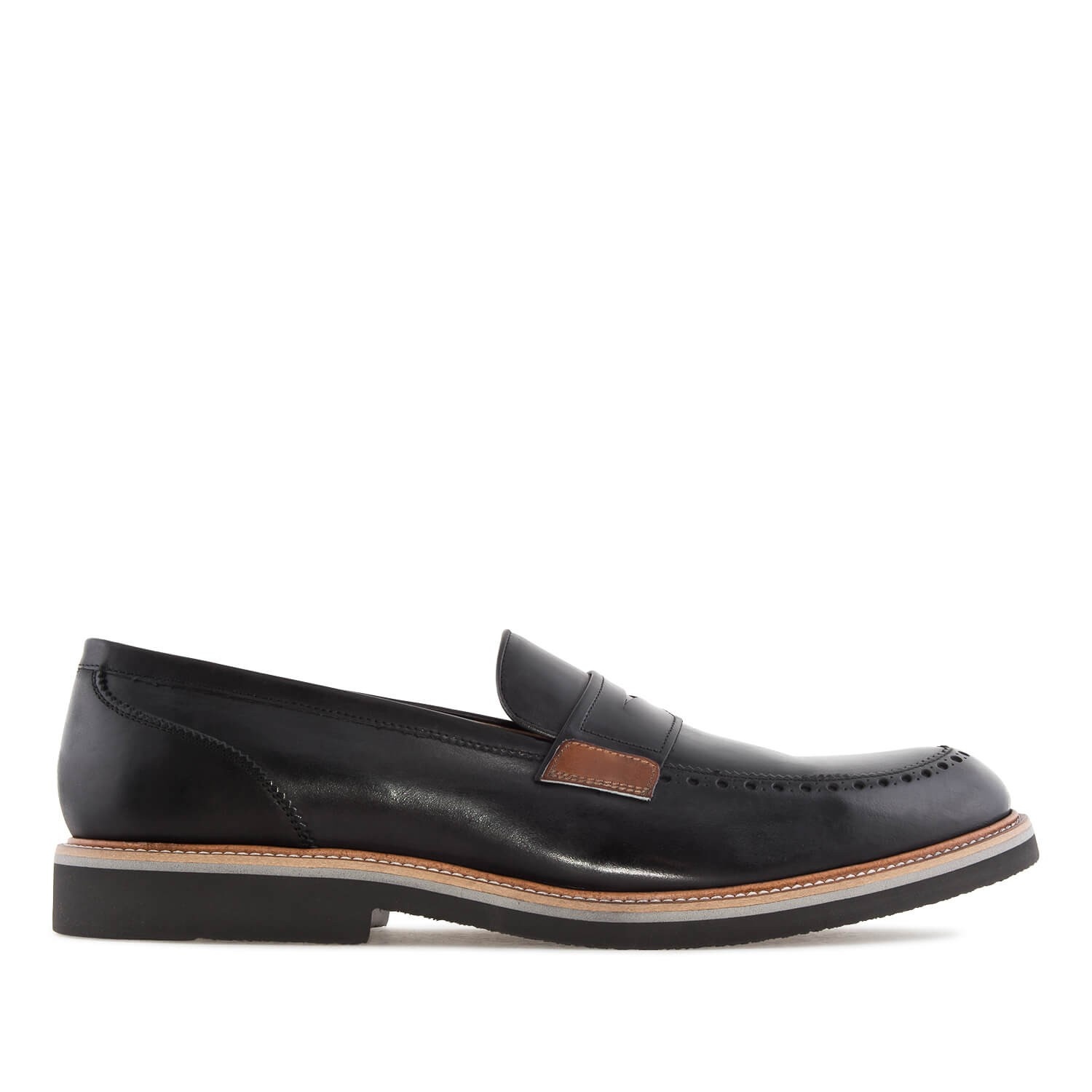 Andres machado Mocasines en piel Negro Descuentos del mes