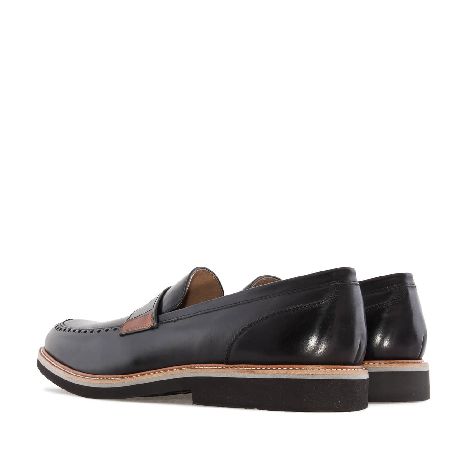 Andres machado Mocasines en piel Negro Descuentos del mes