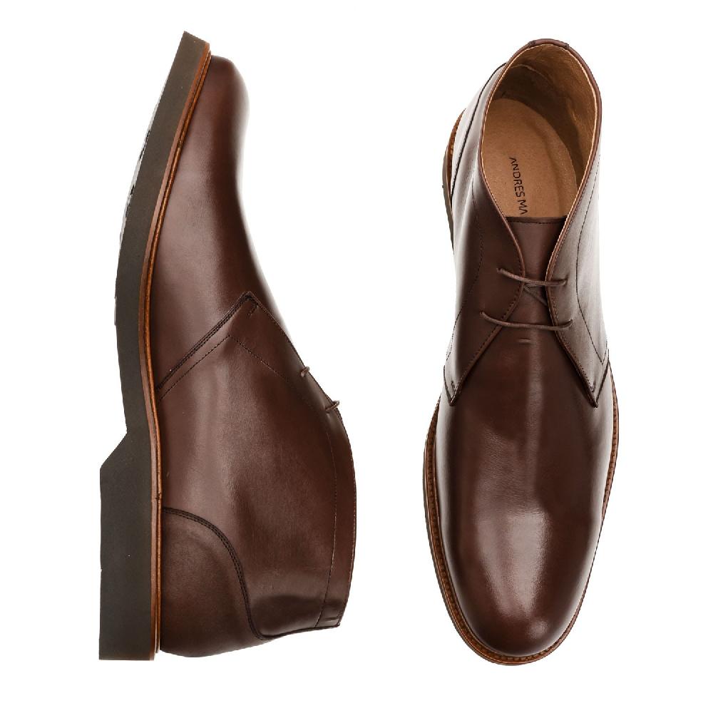 Andres machado Botin de Piel Marron Última moda