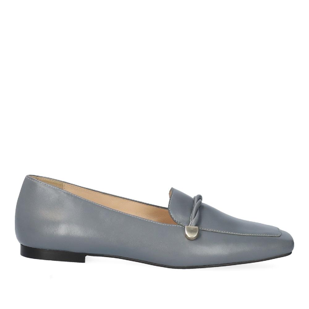 Andres machado Mocasín piel de color gris Envío gratis