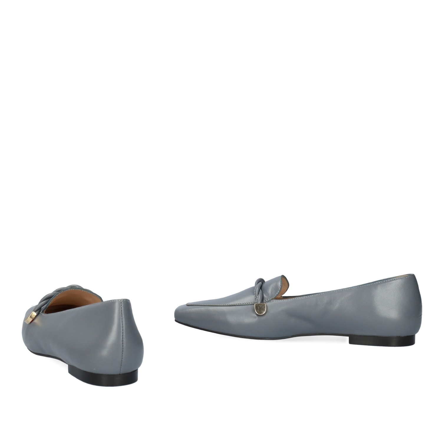Andres machado Mocasín piel de color gris Envío gratis