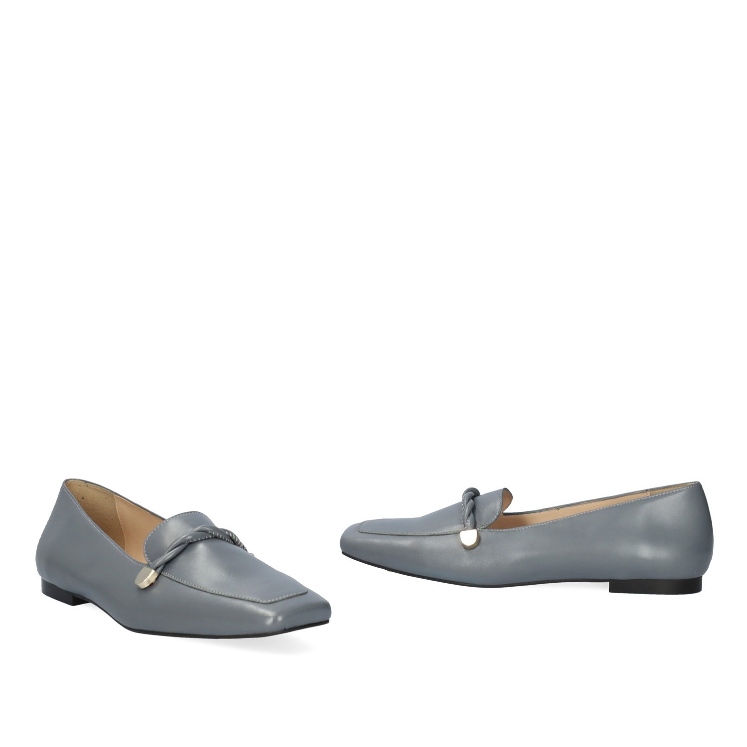 Andres machado Mocasín piel de color gris Envío gratis