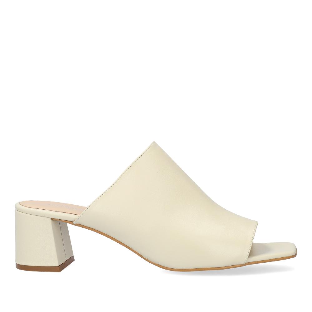 Andres machado Mule con tacón en piel Hielo Oferta especial de fábrica