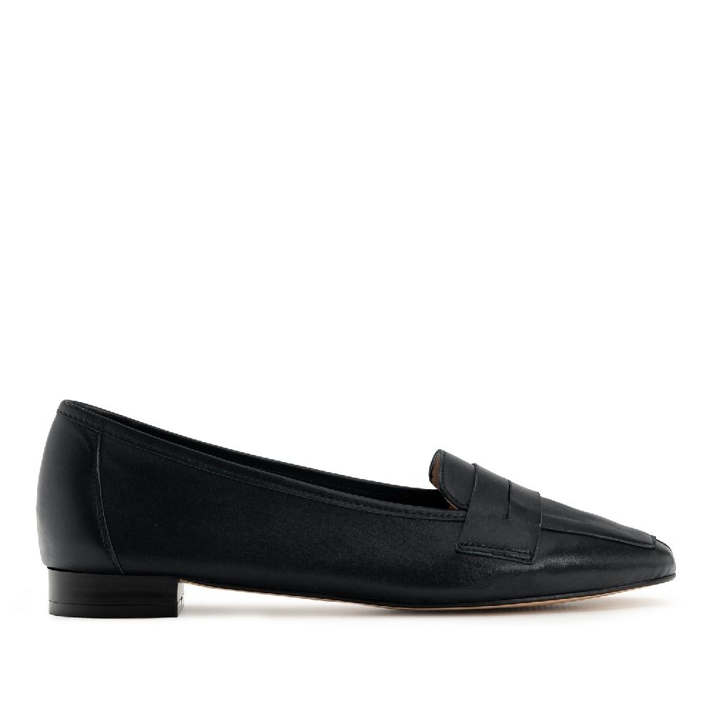 Andres machado Mocasín antifaz en piel negro Última moda