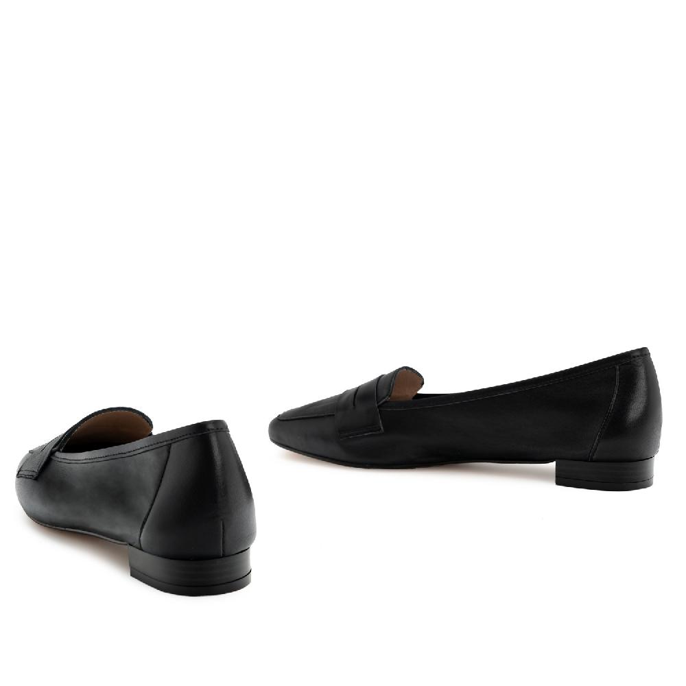 Andres machado Mocasín antifaz en piel negro Última moda