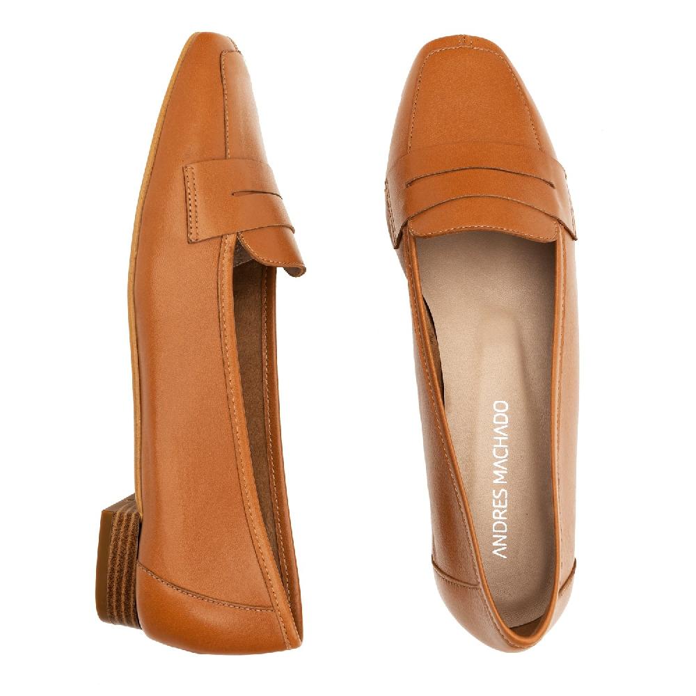 Andres machado Mocasín antifaz en piel marrón Descuento por venta flash
