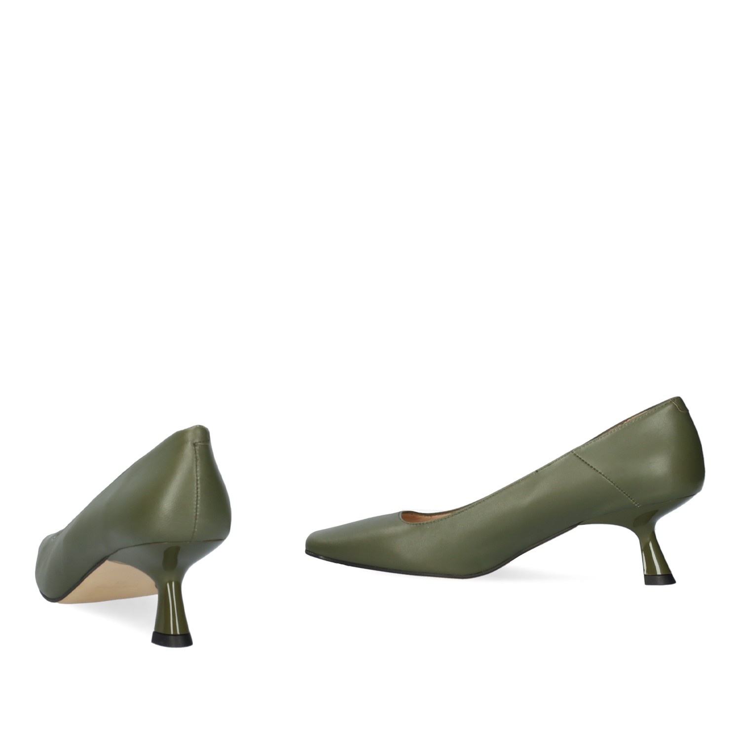 Andres machado Zapato de tacón en piel de color kaki Outlet online