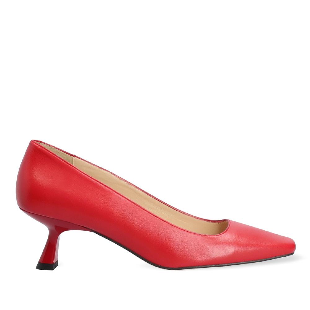 Andres machado Zapato de tacón en piel de color rojo Ofertas