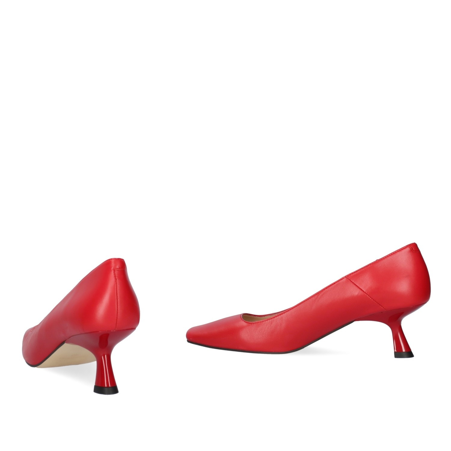 Andres machado Zapato de tacón en piel de color rojo Ofertas
