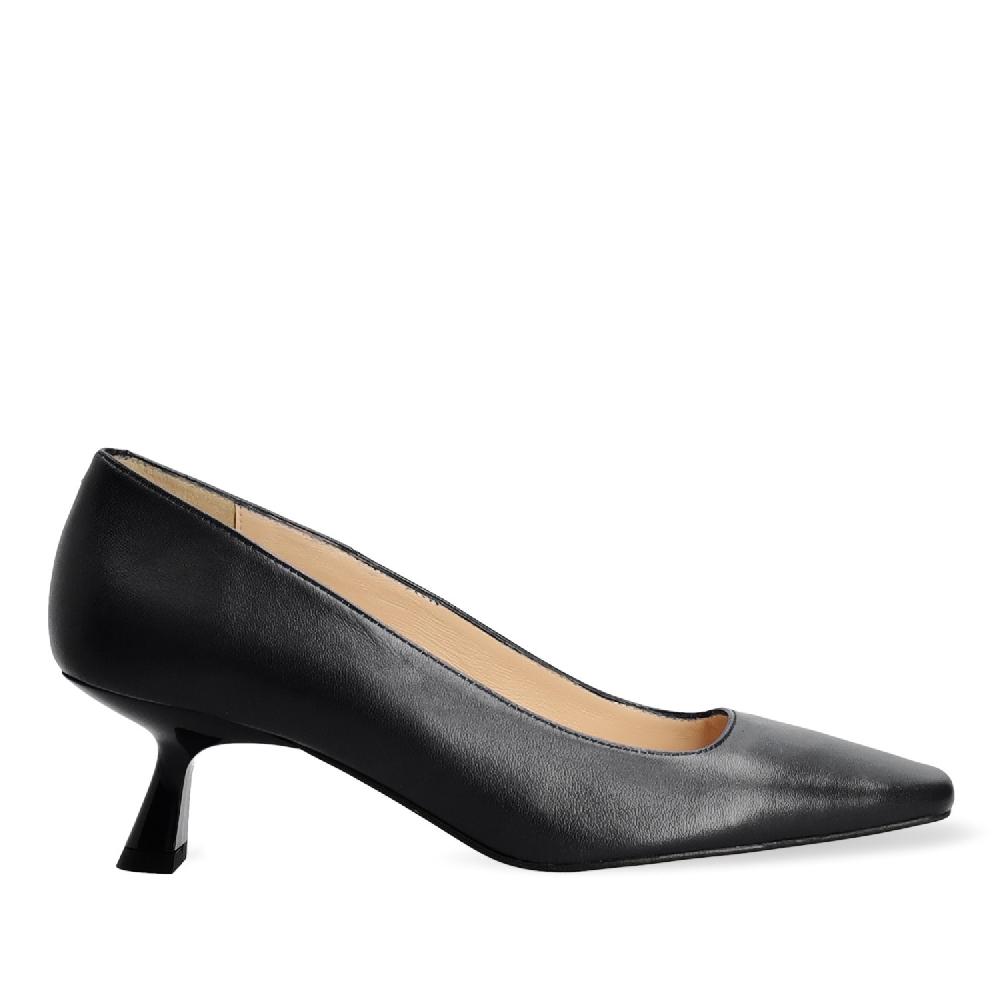 Andres machado Zapato de tacón en piel de color negro Venta caliente