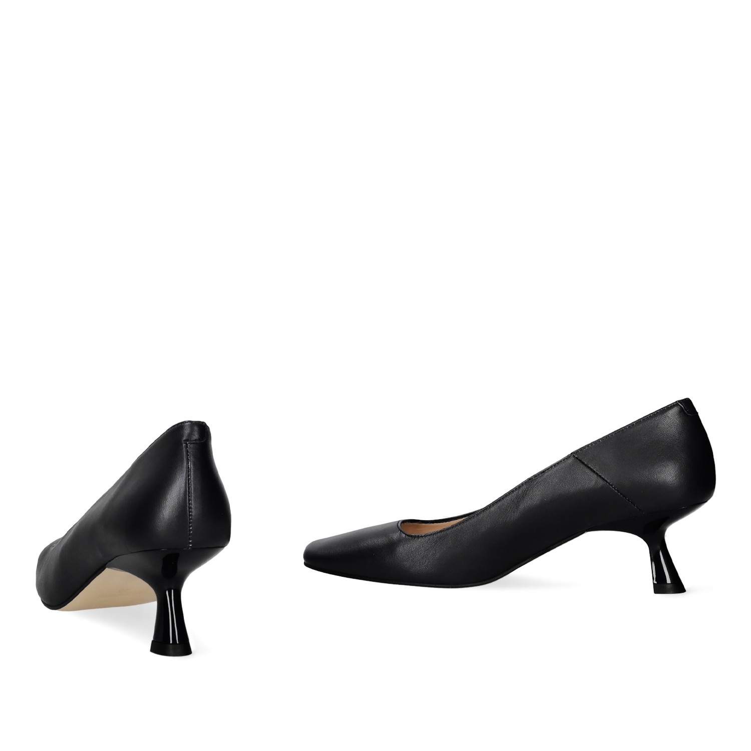 Andres machado Zapato de tacón en piel de color negro Venta caliente