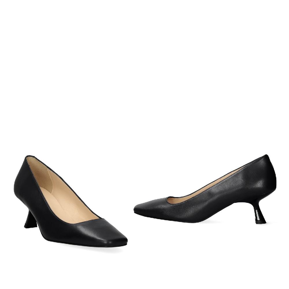 Andres machado Zapato de tacón en piel de color negro Venta caliente