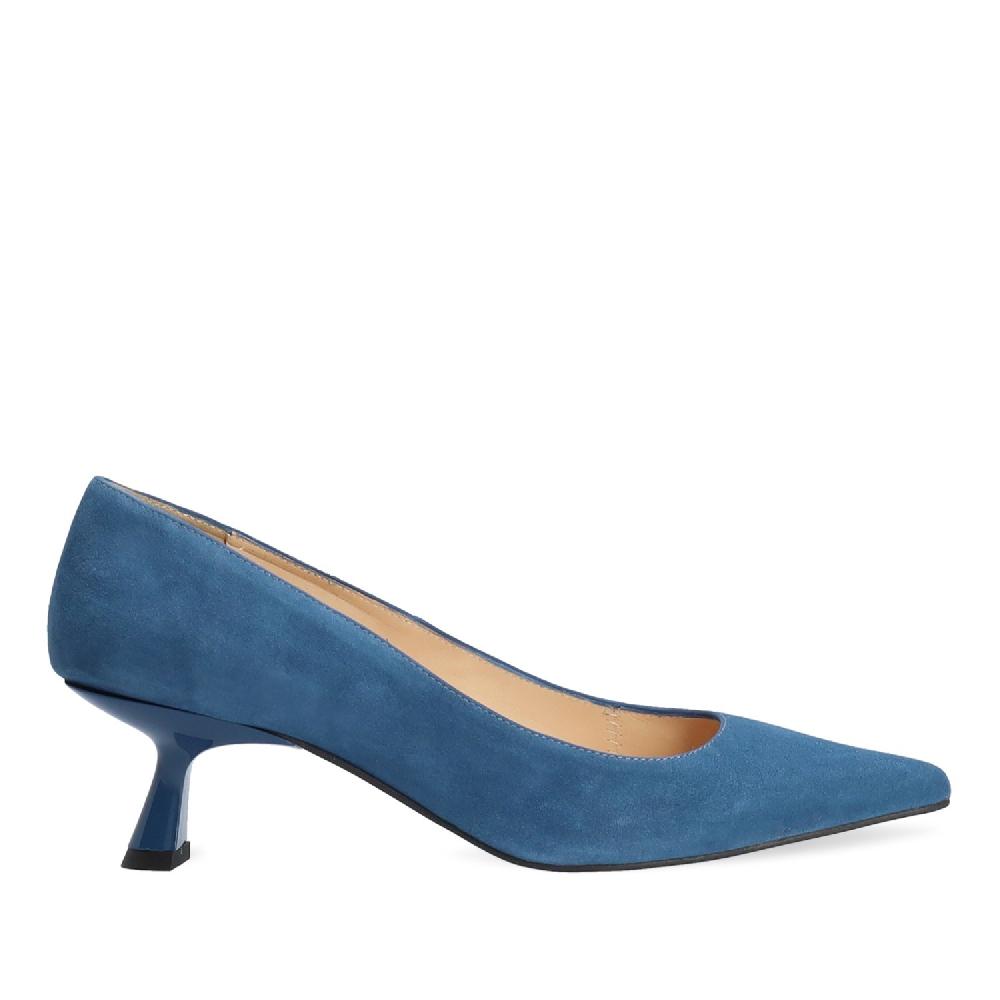 Andres machado Zapato de tacón en ante azul marino Rebajas de fábrica