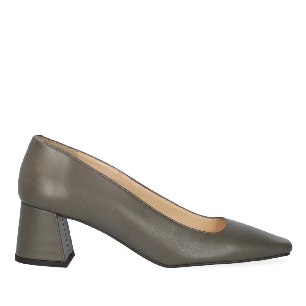 Andres machado Zapato tacón en piel de color gris Ventas relámpago